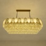 Rectangular Shape Crystal Hanging Chandelier