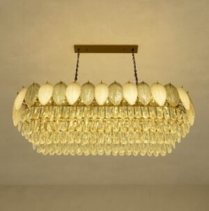 Rectangular Shape Crystal Hanging Chandelier