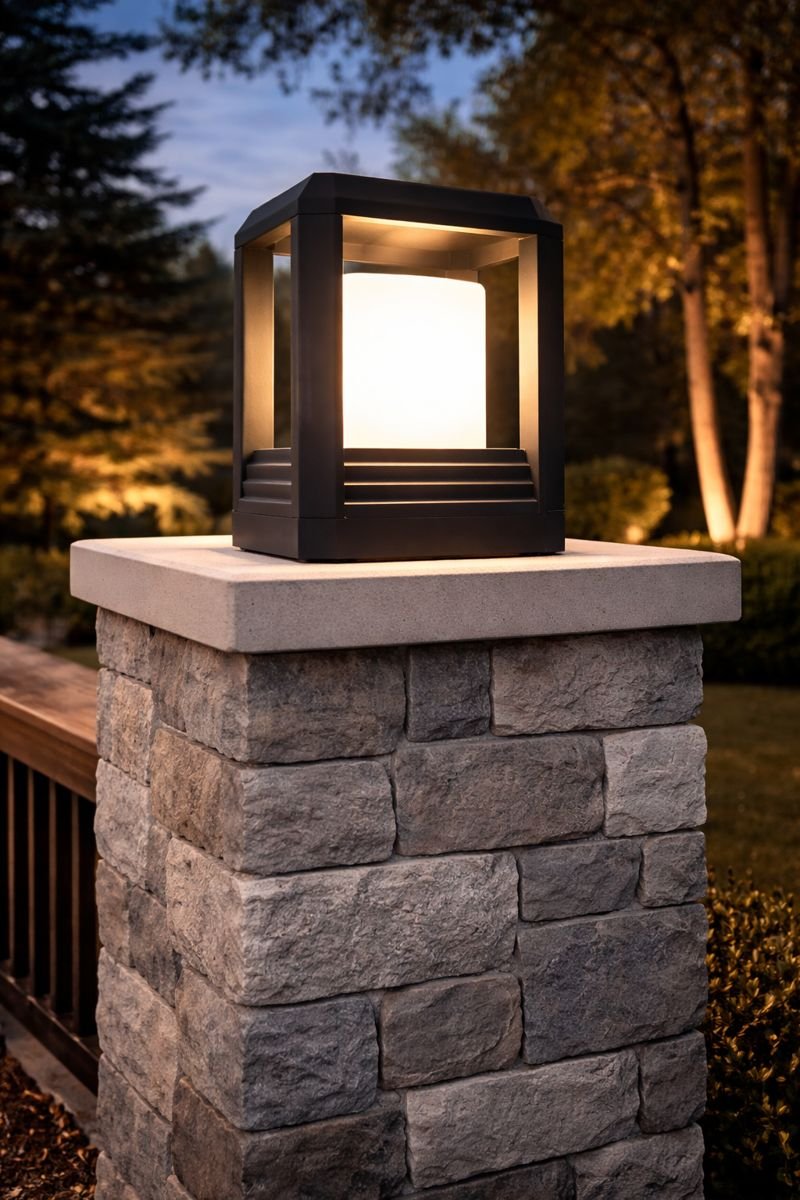 product19 Traditional 300mm E27 3-in-1 Exterior Pillar Lamp - Image 1