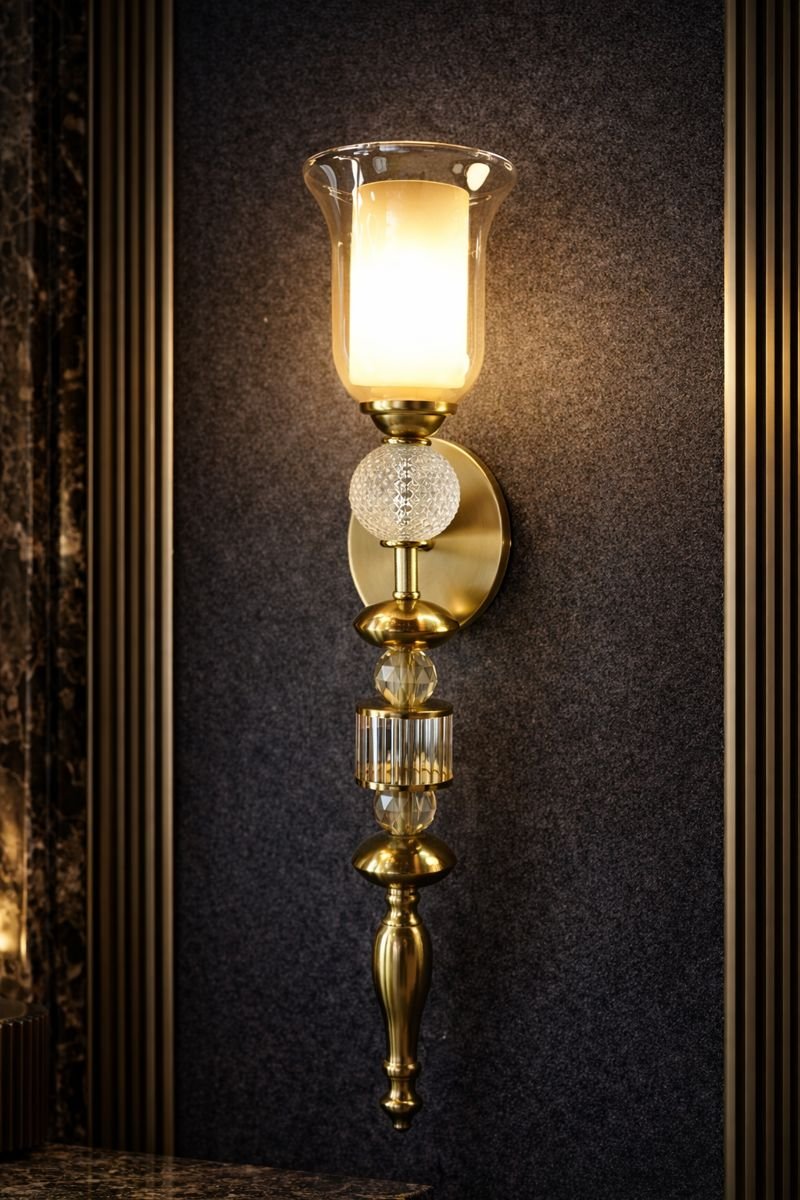 product37 Classic E27 3-in-1 Bulb Glass Shade Wall Light - Image 1